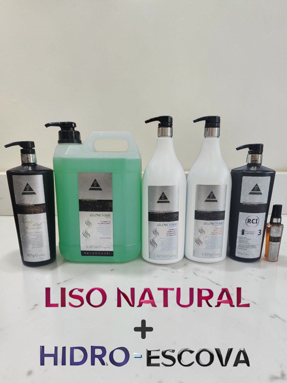 liso natural + hidro escova